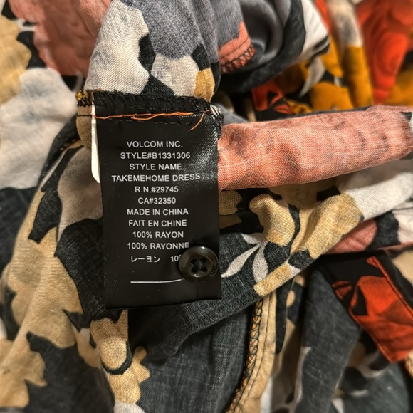 Volcom Take Me Home Black Floral Print Maxi Dress Lace Coastal Cowgirl-Small - Picture 11 of 11